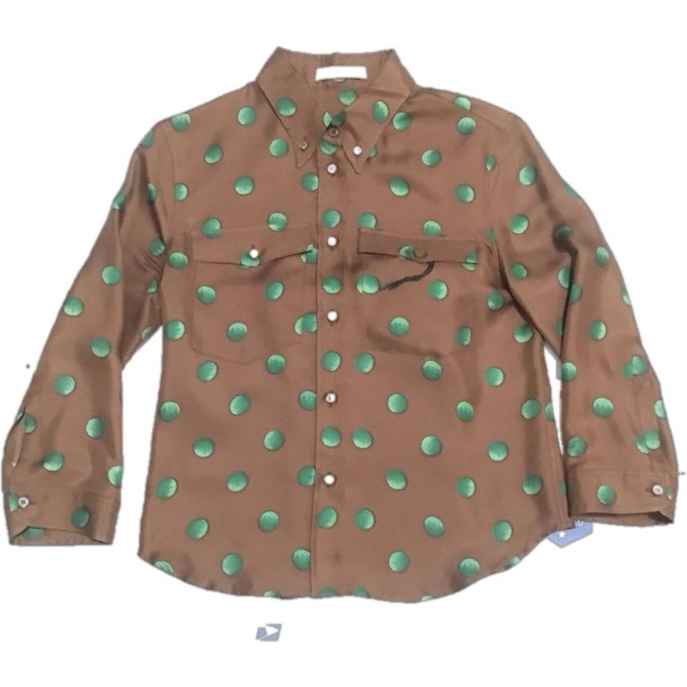 Prada Oxford button up shirt brown Sz XXS / It. 40